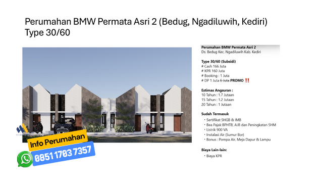 Perumahan Subsidi dan Komersil di Kecamatan Semen, Kedak